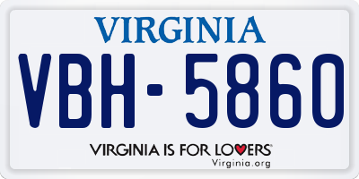 VA license plate VBH5860