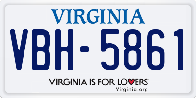 VA license plate VBH5861