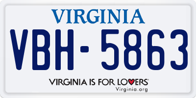 VA license plate VBH5863