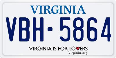 VA license plate VBH5864