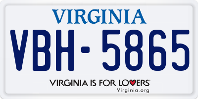 VA license plate VBH5865