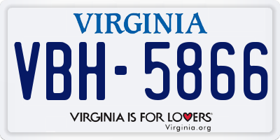 VA license plate VBH5866