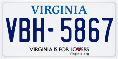 VA license plate VBH5867
