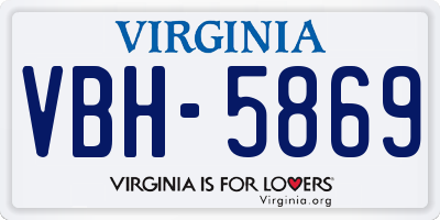 VA license plate VBH5869