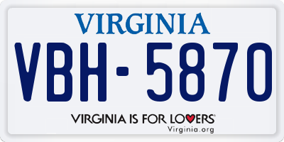VA license plate VBH5870