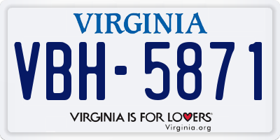 VA license plate VBH5871