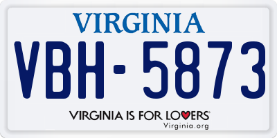 VA license plate VBH5873