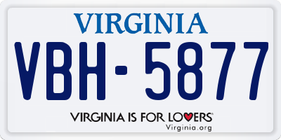 VA license plate VBH5877