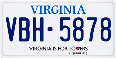 VA license plate VBH5878