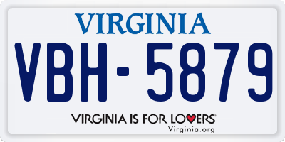 VA license plate VBH5879