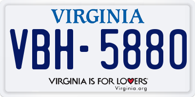 VA license plate VBH5880