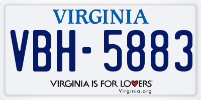 VA license plate VBH5883