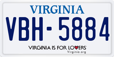 VA license plate VBH5884
