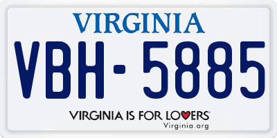 VA license plate VBH5885
