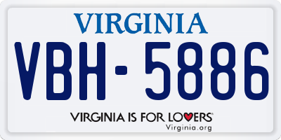 VA license plate VBH5886