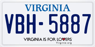 VA license plate VBH5887