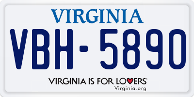 VA license plate VBH5890