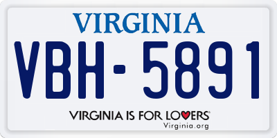 VA license plate VBH5891