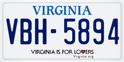 VA license plate VBH5894