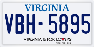 VA license plate VBH5895