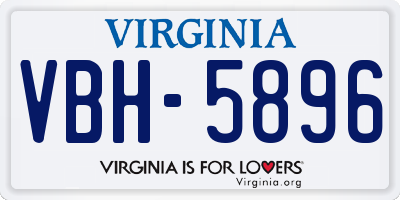 VA license plate VBH5896