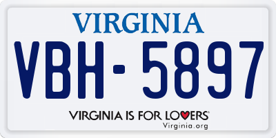 VA license plate VBH5897