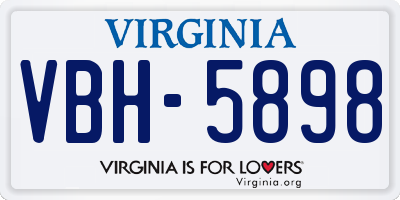 VA license plate VBH5898