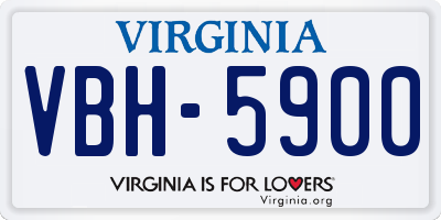 VA license plate VBH5900