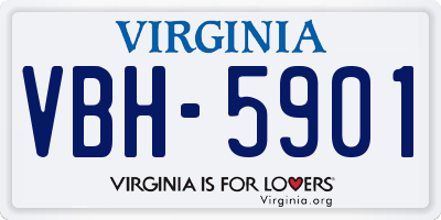 VA license plate VBH5901