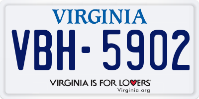 VA license plate VBH5902