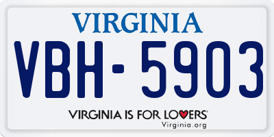 VA license plate VBH5903