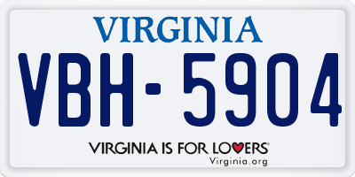 VA license plate VBH5904