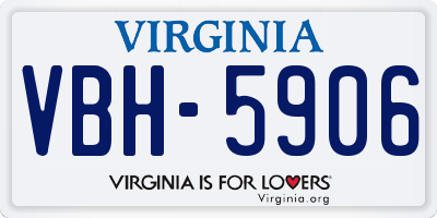 VA license plate VBH5906