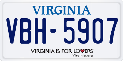VA license plate VBH5907