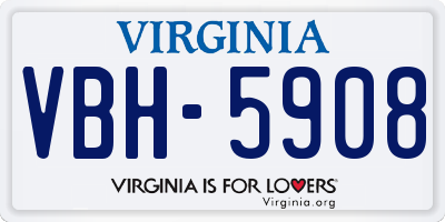 VA license plate VBH5908