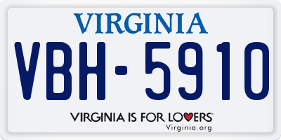 VA license plate VBH5910