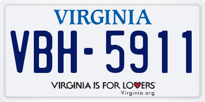 VA license plate VBH5911