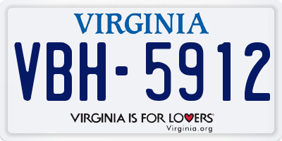VA license plate VBH5912
