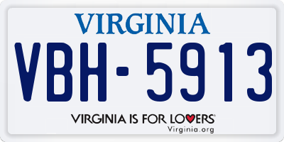VA license plate VBH5913