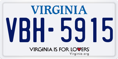 VA license plate VBH5915