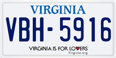 VA license plate VBH5916