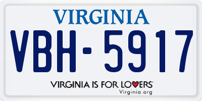 VA license plate VBH5917