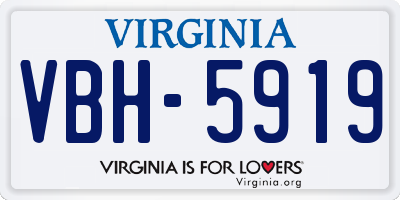 VA license plate VBH5919