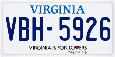 VA license plate VBH5926
