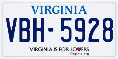VA license plate VBH5928