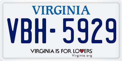 VA license plate VBH5929