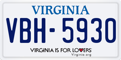 VA license plate VBH5930