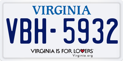 VA license plate VBH5932