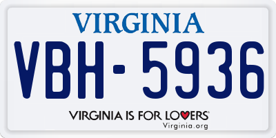 VA license plate VBH5936