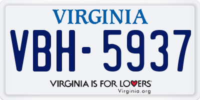 VA license plate VBH5937